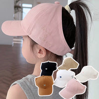 Summer Sunshade Baseball Cap for Kids - Embroidered Heart Design, Lightweight & Breathable, Perfect for Ages 5-10 0