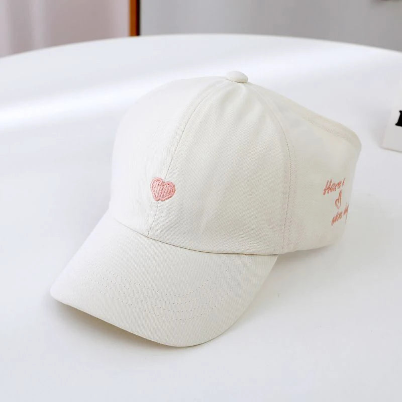 Summer Sunshade Baseball Cap for Kids - Embroidered Heart Design, Lightweight & Breathable, Perfect for Ages 5-10 6