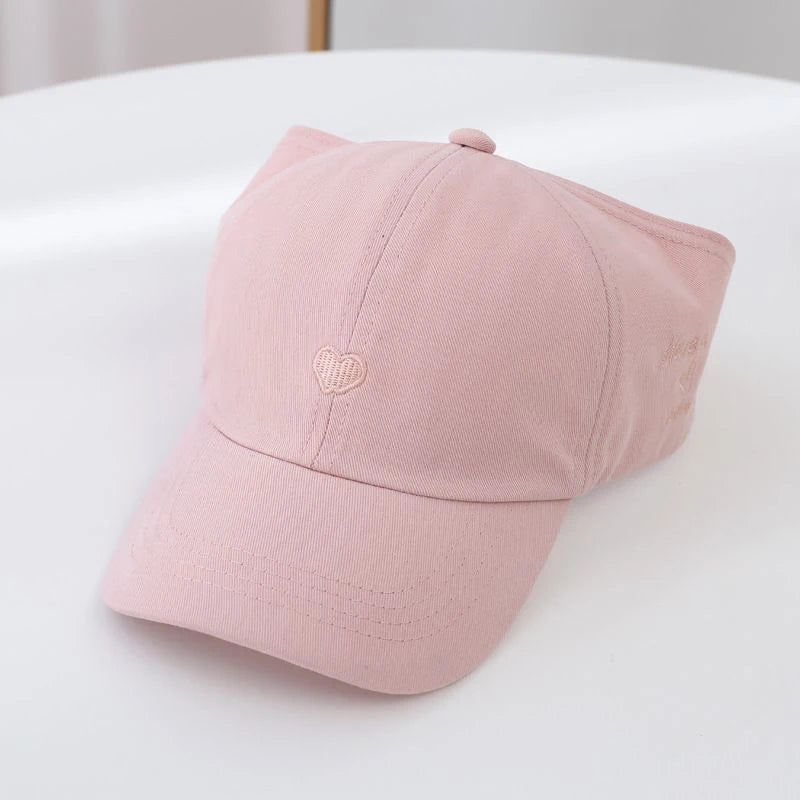 Summer Sunshade Baseball Cap for Kids - Embroidered Heart Design, Lightweight & Breathable, Perfect for Ages 5-10 9