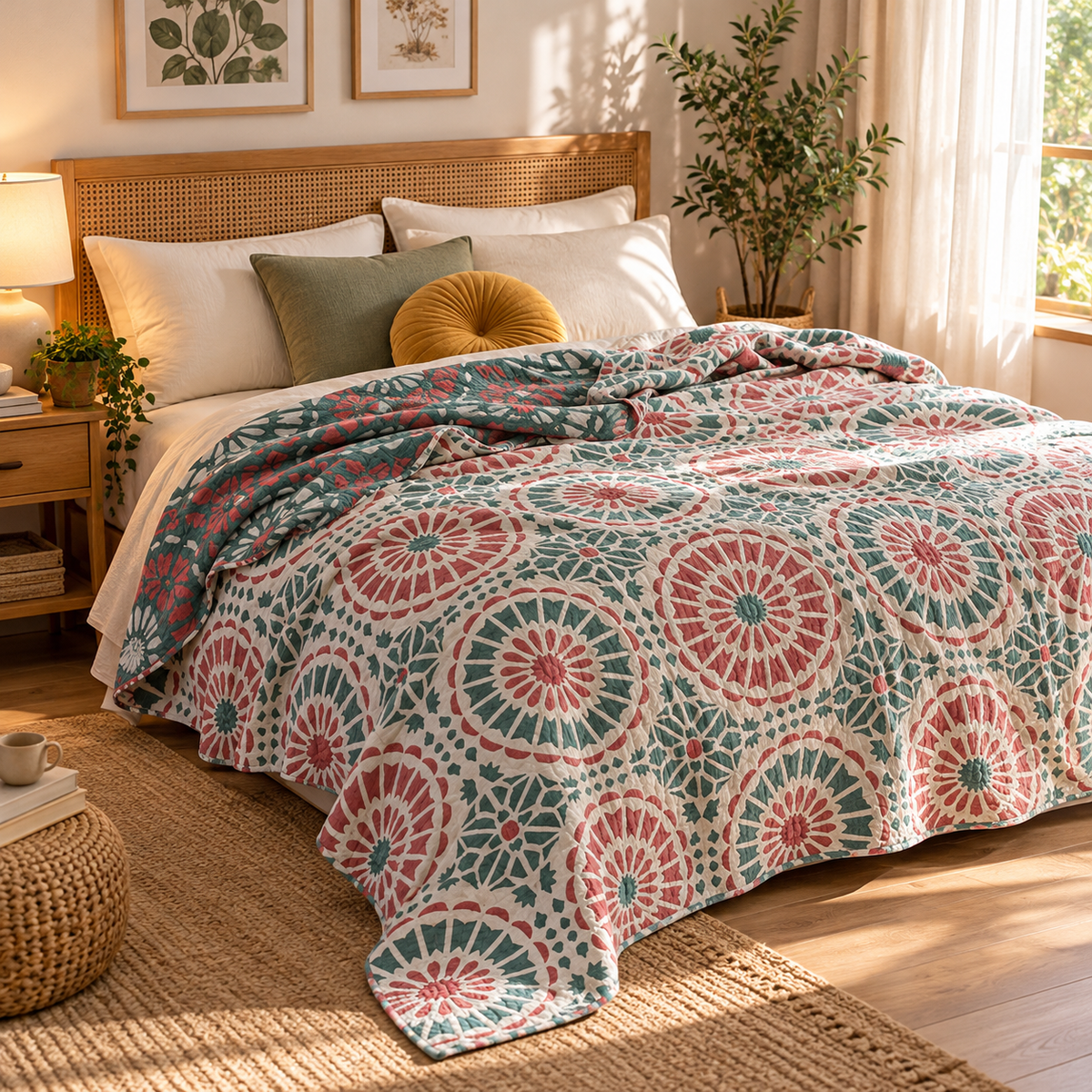 TILEVORA – Reversible Quilted Blanket for Elegant Bedroom Decor