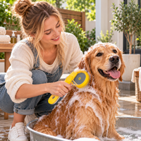 SUDSNESTA – Cepillo de baño para mascotas con dispensador de champú incorporado
