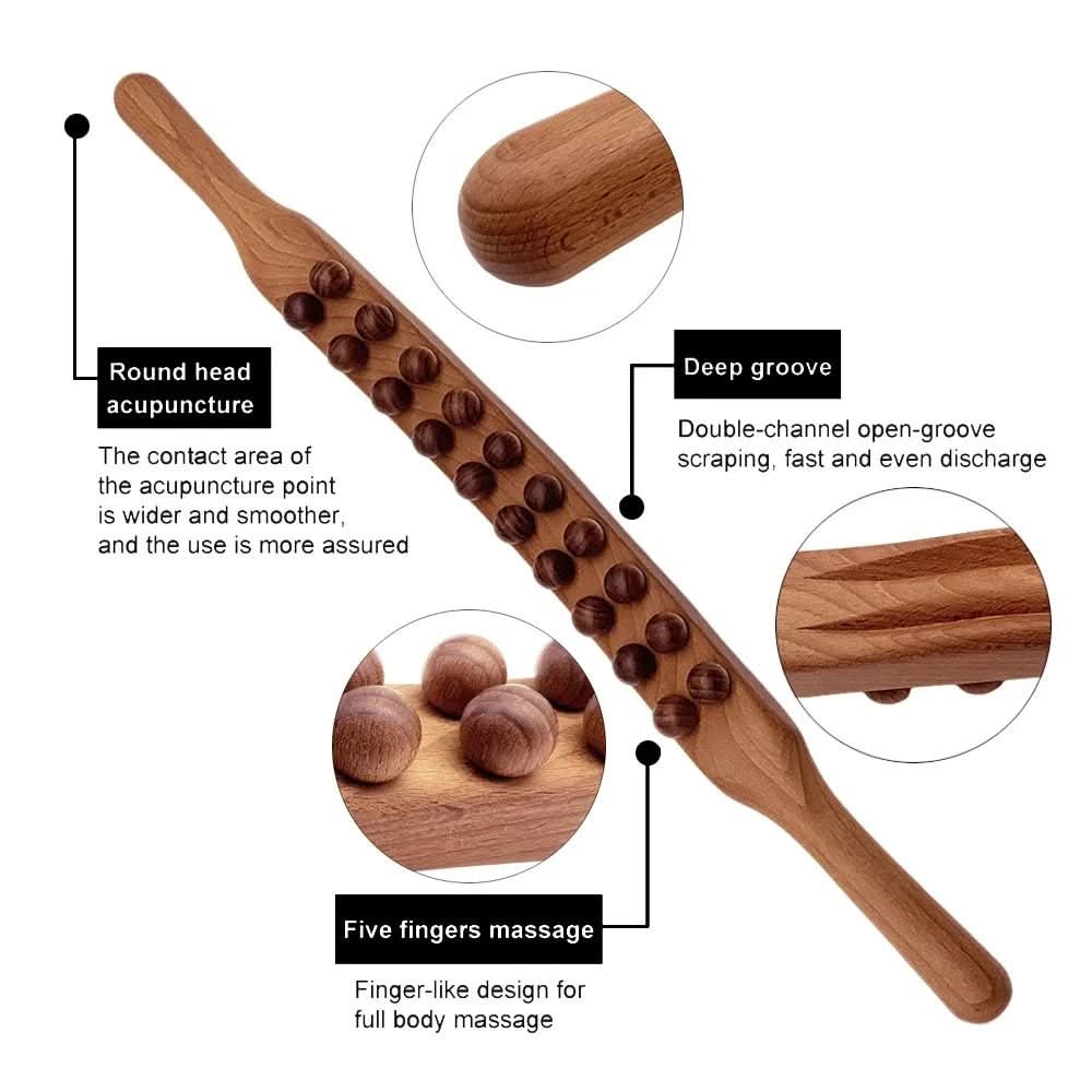 THERAWOOD – Luxury Gua Sha Massage Stick made of Wood | Promotes Blood Circulation & Muscle Relaxation 6
