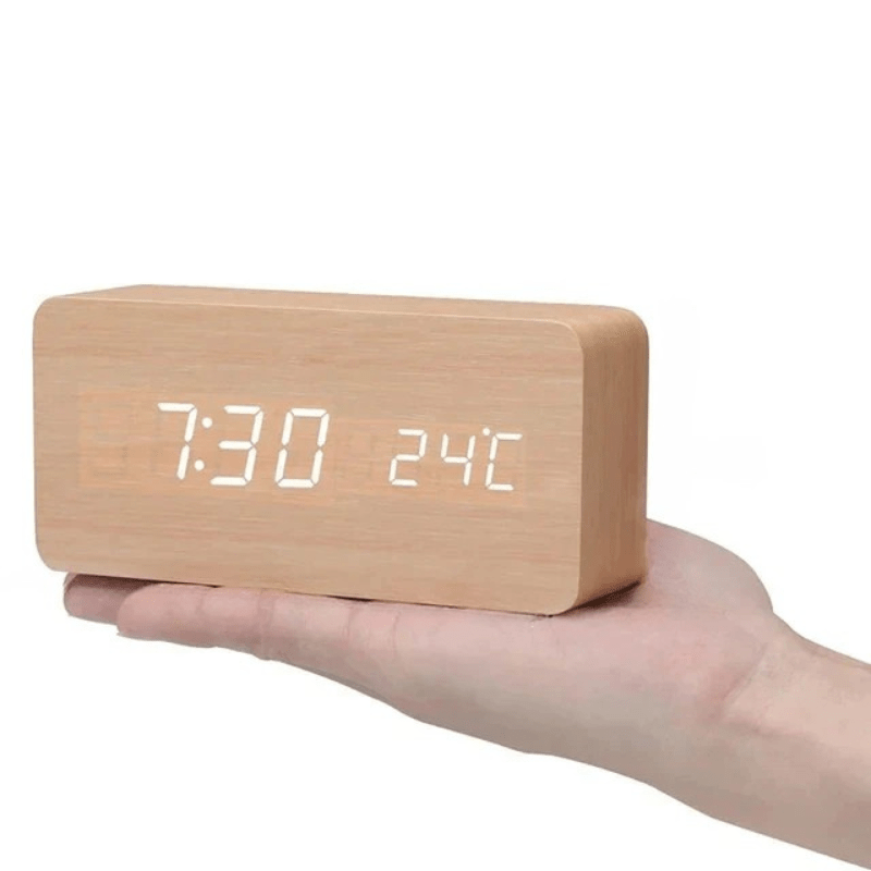TIMBERGLOW LED Alarm Clock – Digital & Stylish in Natural Wood Design 11