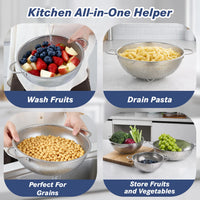 TastyWay - Stainless Steel Colander Set, Durable Kitchen Strainer for Pasta & Vegetables 4