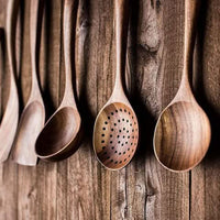 TeakCraft - Premium Teak Wood Kitchen Utensil Set with Spatula & Serving Spoons 3