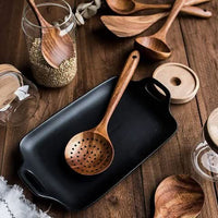 TeakCraft - Premium Teak Wood Kitchen Utensil Set with Spatula & Serving Spoons 4