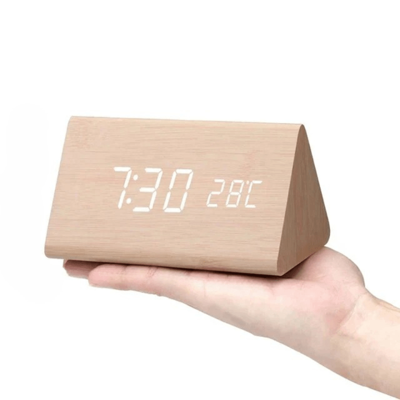TimberGlow - Digital Alarm Clock with LED Display & Natural Wood Design 8
