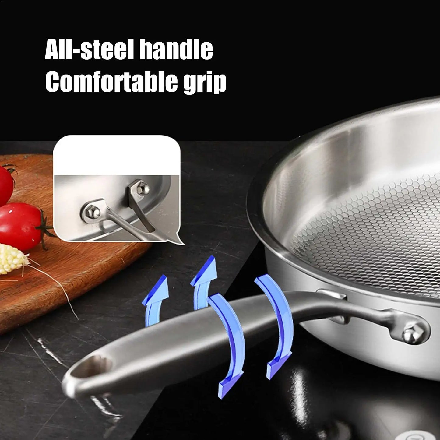 Titanium Alloy Nonstick Frying Pan with Lid - Best Non Stick Pan for Induction Cooking 4