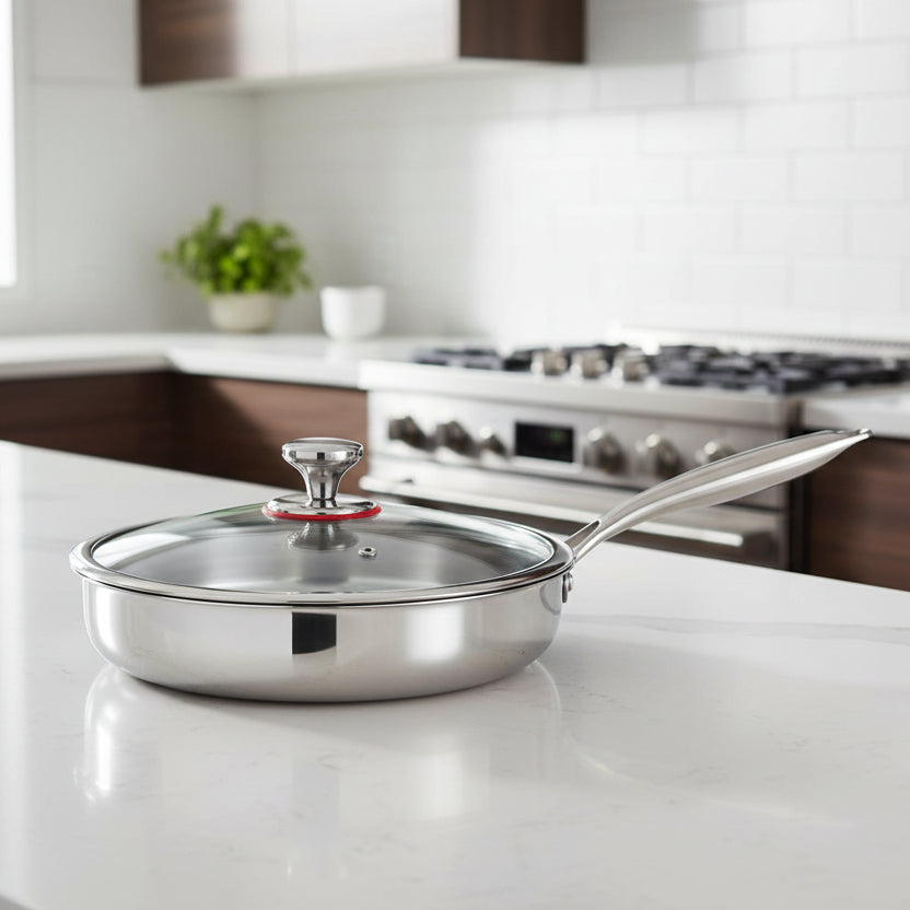 Titanium Alloy Nonstick Frying Pan with Lid - Best Non Stick Pan for Induction Cooking 6