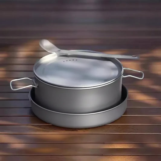 Titanium Camping Cookware Set - Lightweight 2-Piece Pot & Pan Combo 0