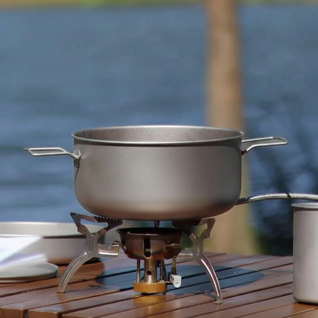 Titanium Camping Cookware Set - Lightweight 2-Piece Pot & Pan Combo 1