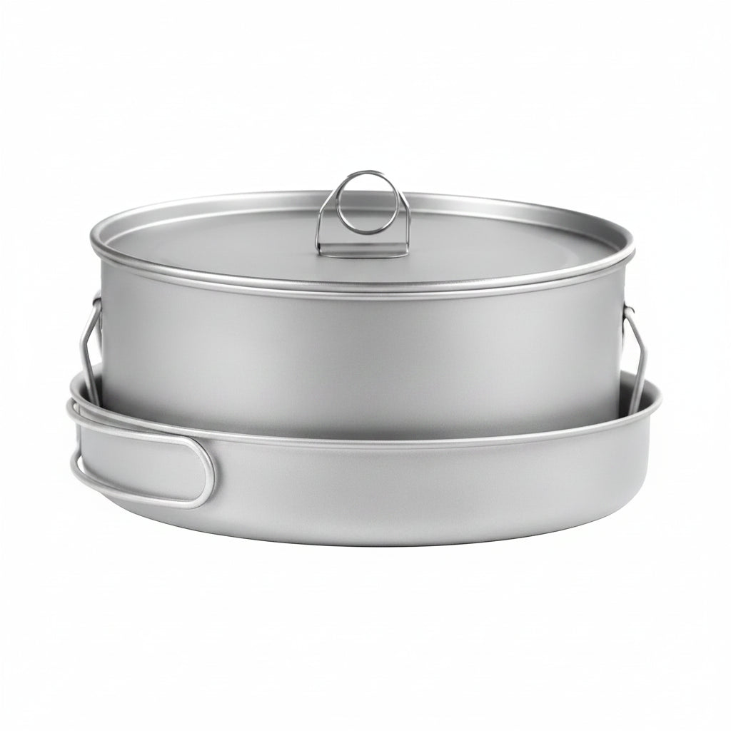 Titanium Camping Cookware Set - Lightweight 2-Piece Pot & Pan Combo 3