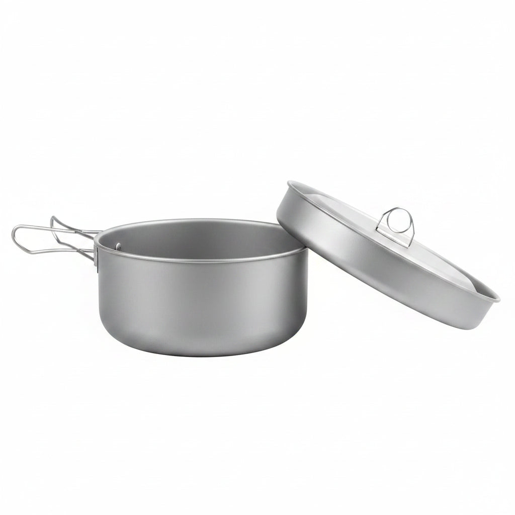 Titanium Camping Cookware Set - Lightweight 2-Piece Pot & Pan Combo 4