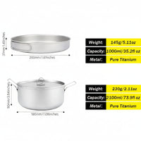 Titanium Camping Cookware Set - Lightweight 2-Piece Pot & Pan Combo 5