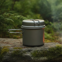 Titanium Camping Cookware Set - Lightweight Portable Pot & Pan for Outdoor Cooking 0