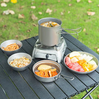 Titanium Camping Cookware Set - Lightweight Portable Pot & Pan for Outdoor Cooking 4