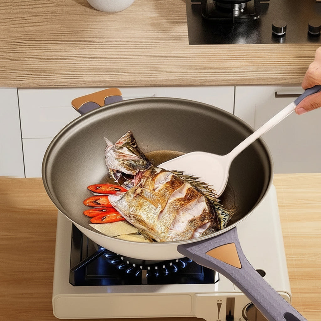 Titanium Non-Stick Stir Fry Pan - Multifunctional Skillet with Micro Pressure Technology 1