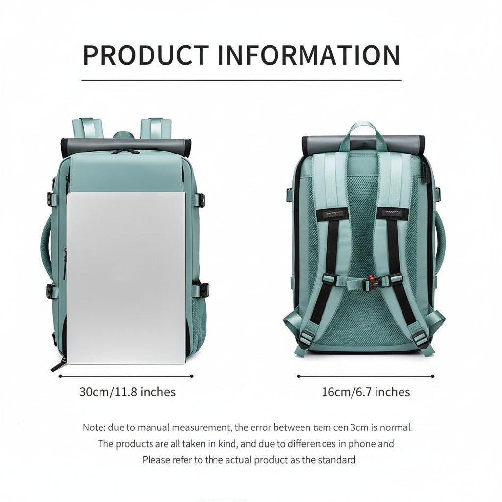 TravelMax - Large Waterproof Travel Backpack with USB Charging Port 8
