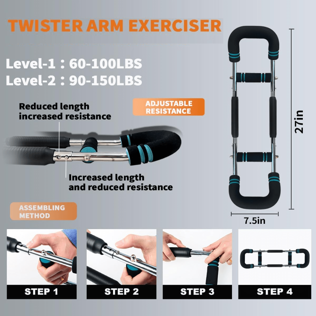 Twisterflex - Adjustable Resistance Training Bar for Forearms, Triceps & Chest 5