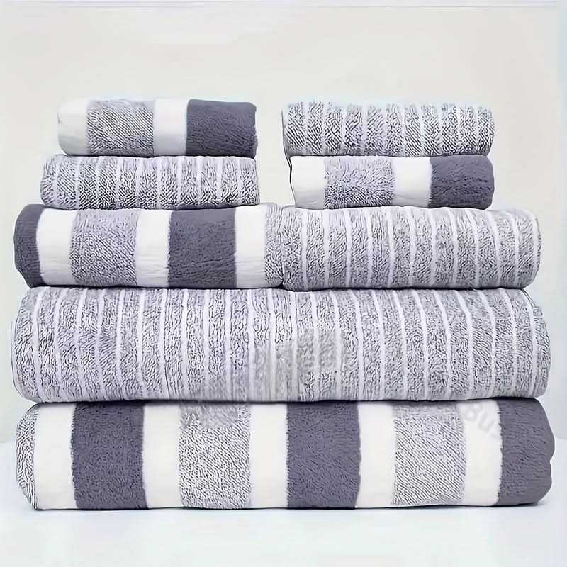 Ultra-Soft Microfiber Bath Towel Set - Luxury, High Absorbency, 8-Piece 10