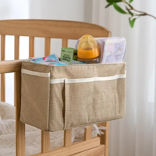Versatile Baby Bedside Organizer - Waterproof Multifunctional Storage Caddy 0