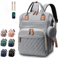 Versatile Diaper Bag Backpack with Changing Pad & Pacifier Case for Parents 0