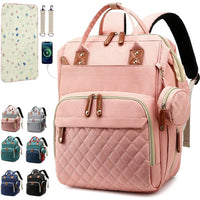 Versatile Diaper Bag Backpack with Changing Pad & Pacifier Case for Parents 10
