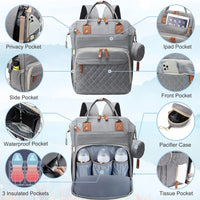 Versatile Diaper Bag Backpack with Changing Pad & Pacifier Case for Parents 2