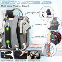 Versatile Diaper Bag Backpack with Changing Pad & Pacifier Case for Parents 4