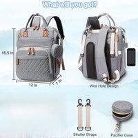 Versatile Diaper Bag Backpack with Changing Pad & Pacifier Case for Parents 5