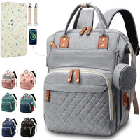 Versatile Diaper Bag Backpack with Changing Pad & Pacifier Case for Parents 8