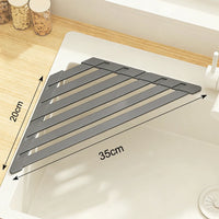 Versatile Foldable Drain Rack - Adjustable Kitchen Sink Organizer with Towel Bar 10