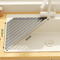 Versatile Foldable Drain Rack - Adjustable Kitchen Sink Organizer with Towel Bar 13