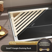 Versatile Foldable Drain Rack - Adjustable Kitchen Sink Organizer with Towel Bar 8