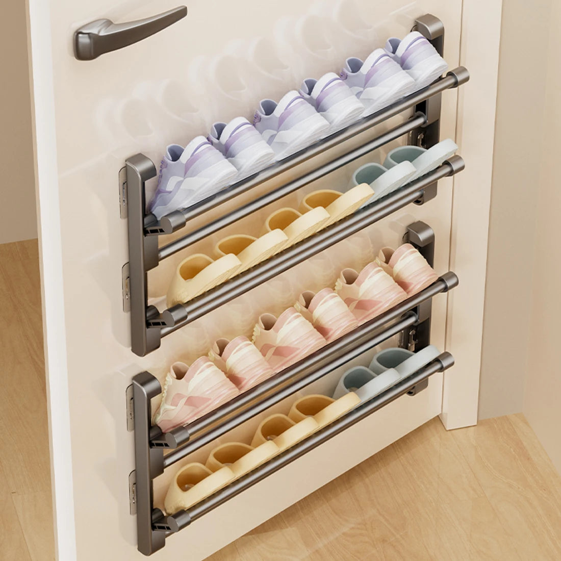 Versatile Wall-Mounted Shoe Rack & Slipper Holder for Efficient Storage 5