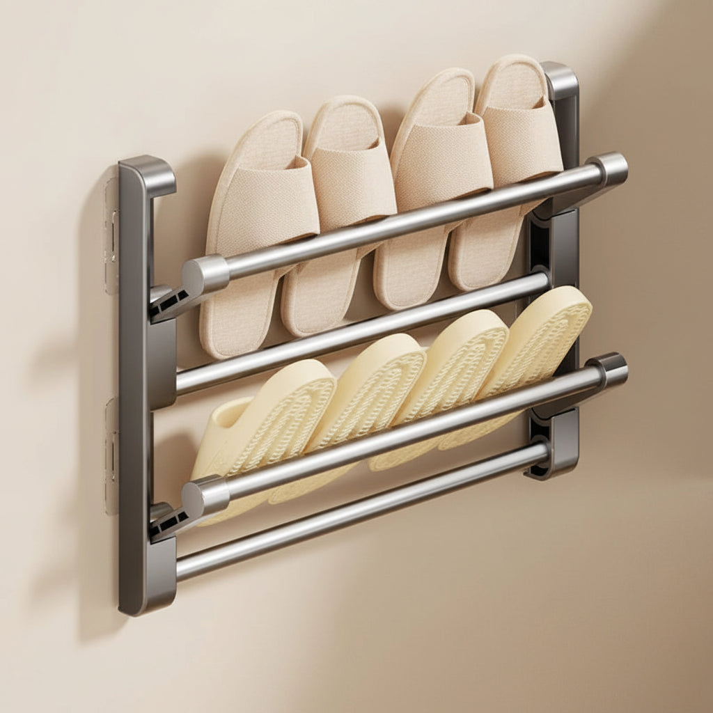Versatile Wall-Mounted Shoe Rack & Slipper Holder for Efficient Storage 6