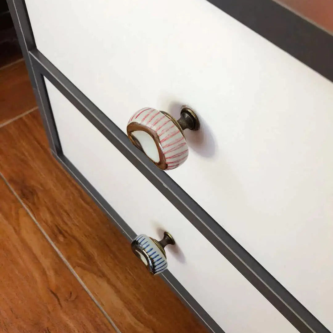 Vintage Ceramic Door Handles - Elegant Zinc Alloy Kitchen Cabinet Hardware 4