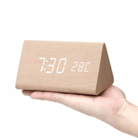 Voice-Controlled LED Alarm Clock with Adjustable Brightness and Wooden Design 10