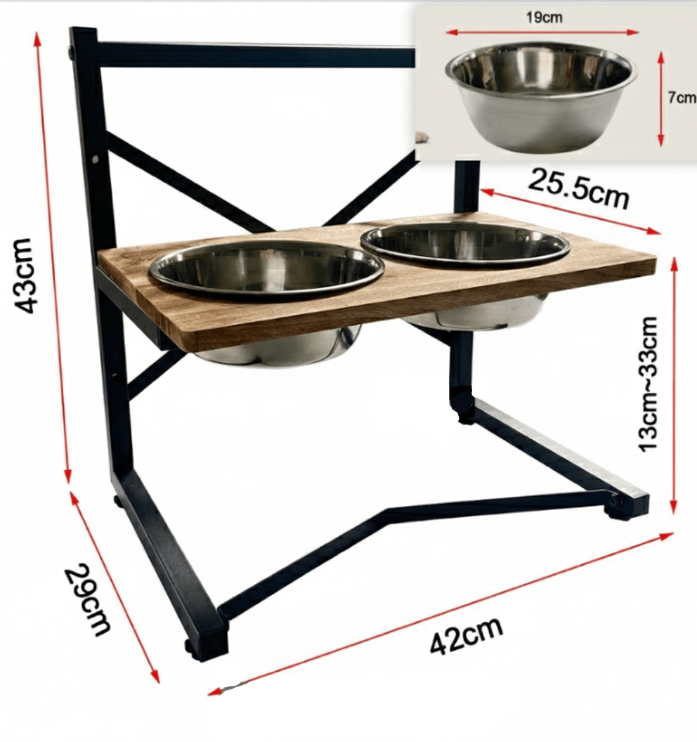 WELLBOWL STATION – Ergonomic Feeding Station for Dogs with Stainless Steel Bowls 2