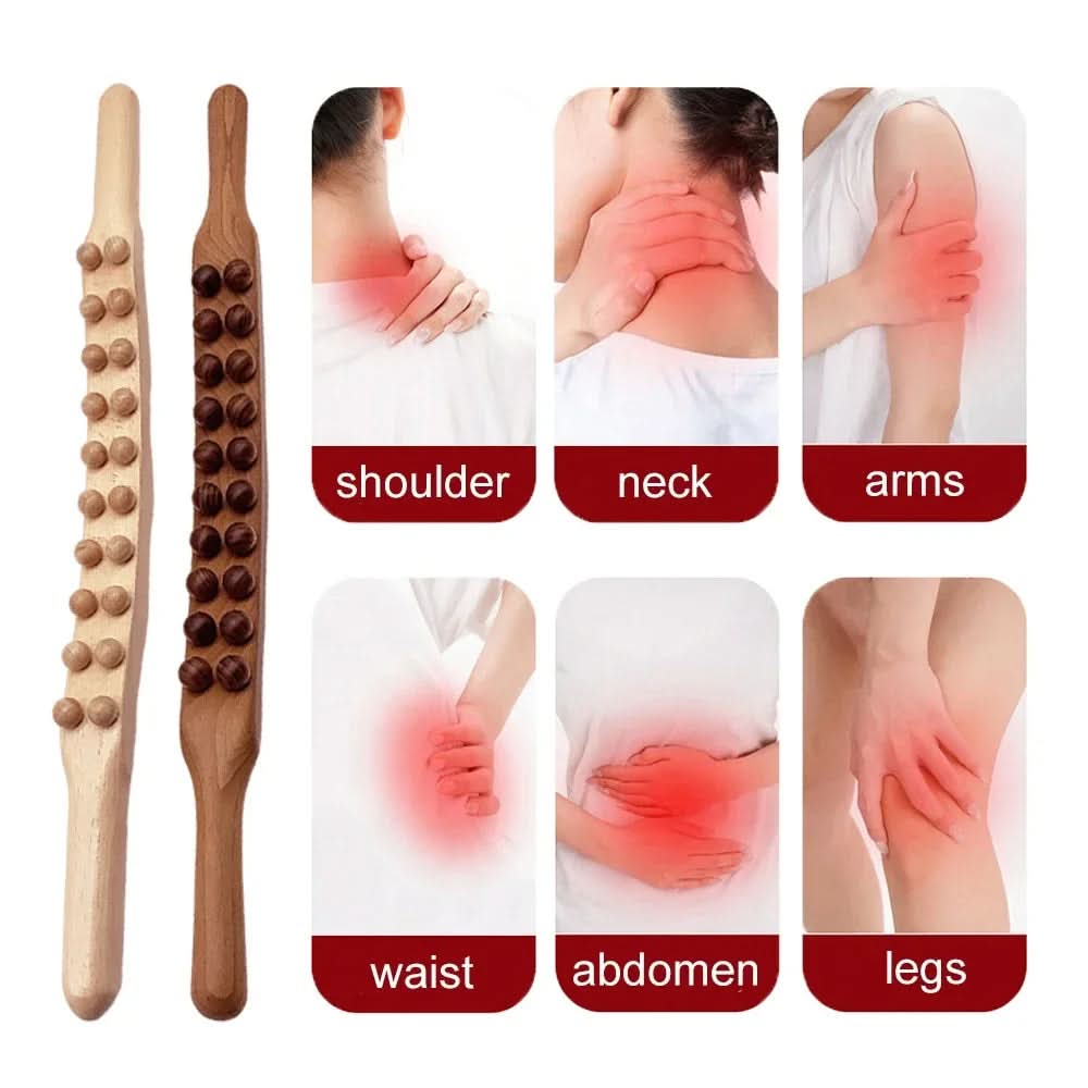 WOOLEASE – Gua Sha Massage Stick made of Natural Wood 3