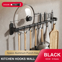 Wall Mounted Kitchen Hook Rack - No-Punch Installation for Utensil Storage 10