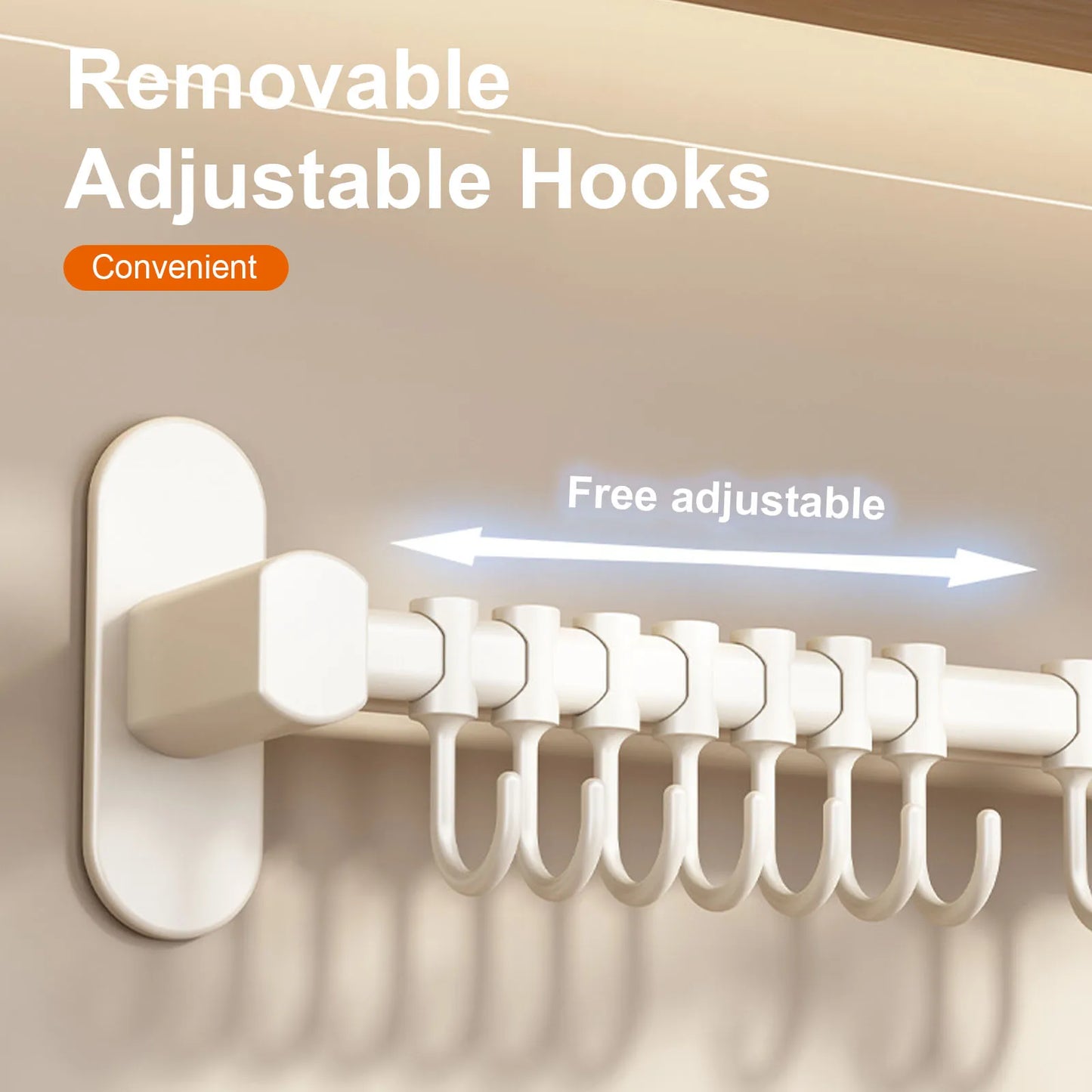 Wall Mounted Kitchen Hook Rack - No-Punch Installation for Utensil Storage 3