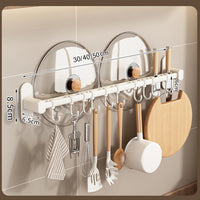 Wall Mounted Kitchen Hook Rack - No-Punch Installation for Utensil Storage 5