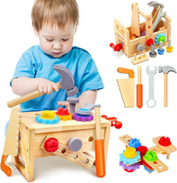 WoodCraft Kids Toolbox - Multifunctional Workbench for Creative Play & Motor Skills Development 4