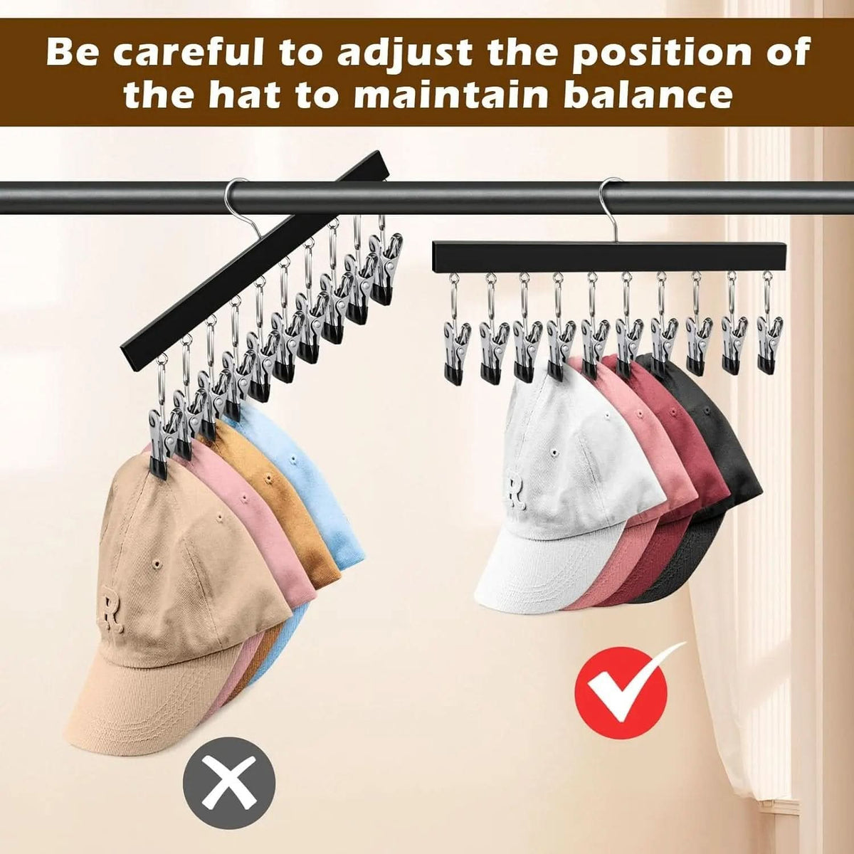 CAPTIER – Hut-Organizer mit 12 Clips für eine ordentliche Präsentation