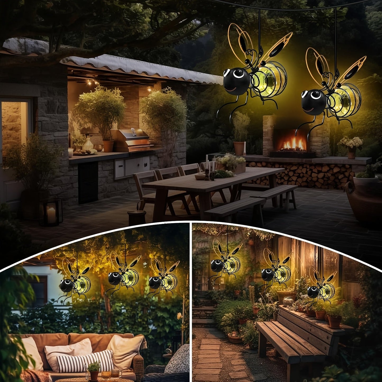 Beevanna - Hanging Solar Bee Garden Light