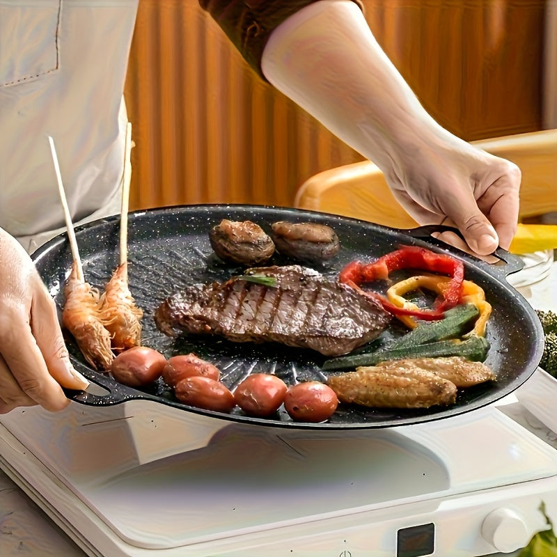 OUTDOORIX – Poêle à griller en fonte portable au design rustique