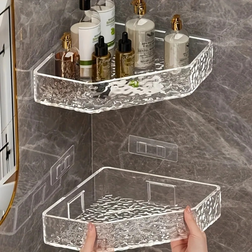 GLACIERA – Organisateur d’étagère de salle de bain design glacier d’angle