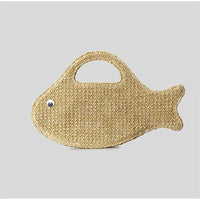 SEAFLARE – Pochette en raphia en forme de poisson