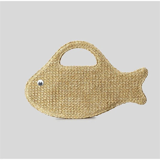 SEAFLARE – Fish Shape Raffia Clutch Bag